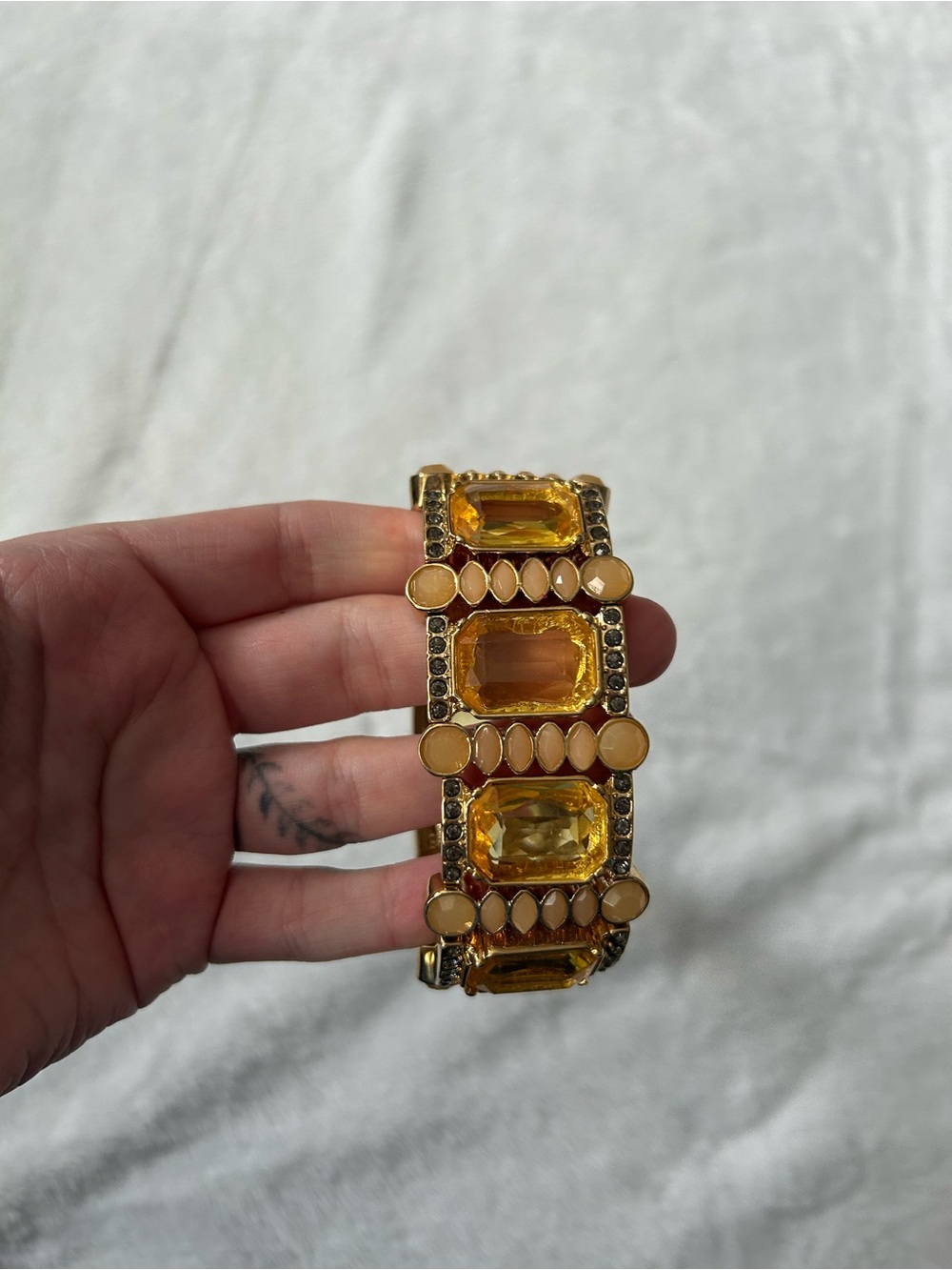 Ann Taylor Gold Bracelet with Amber Stones